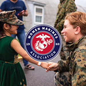 Woman marine with child