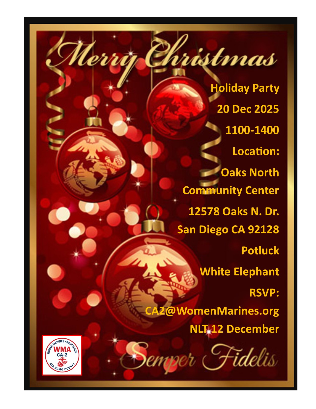 San Diego County Chapter CA-2 Holiday Party